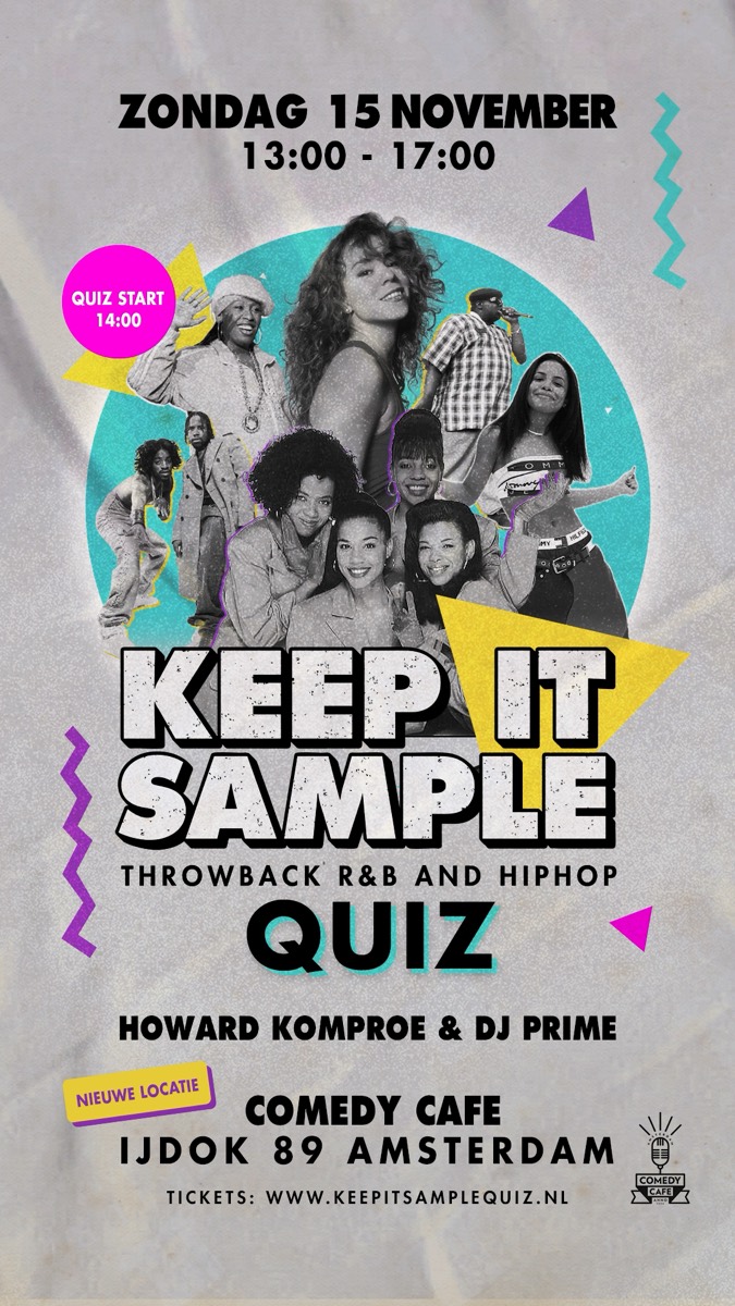 Flyer Keep It Sample, 15 november bij Comedy Caf&eacute; Amsterdam